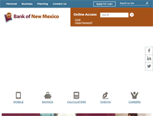 Tablet Screenshot of bankofnm.com